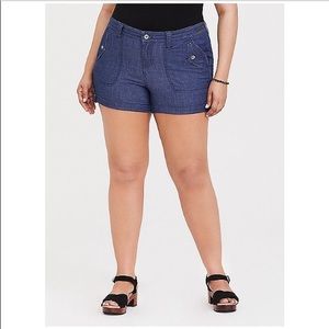 Military/chambray shorts